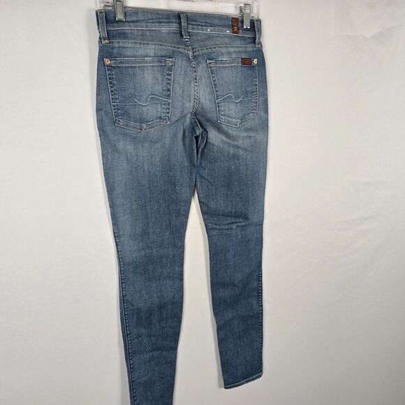 7 For All Mankind Jeans Women's 27 Blue Medium Wash The Skinny - Picture 15 of 16